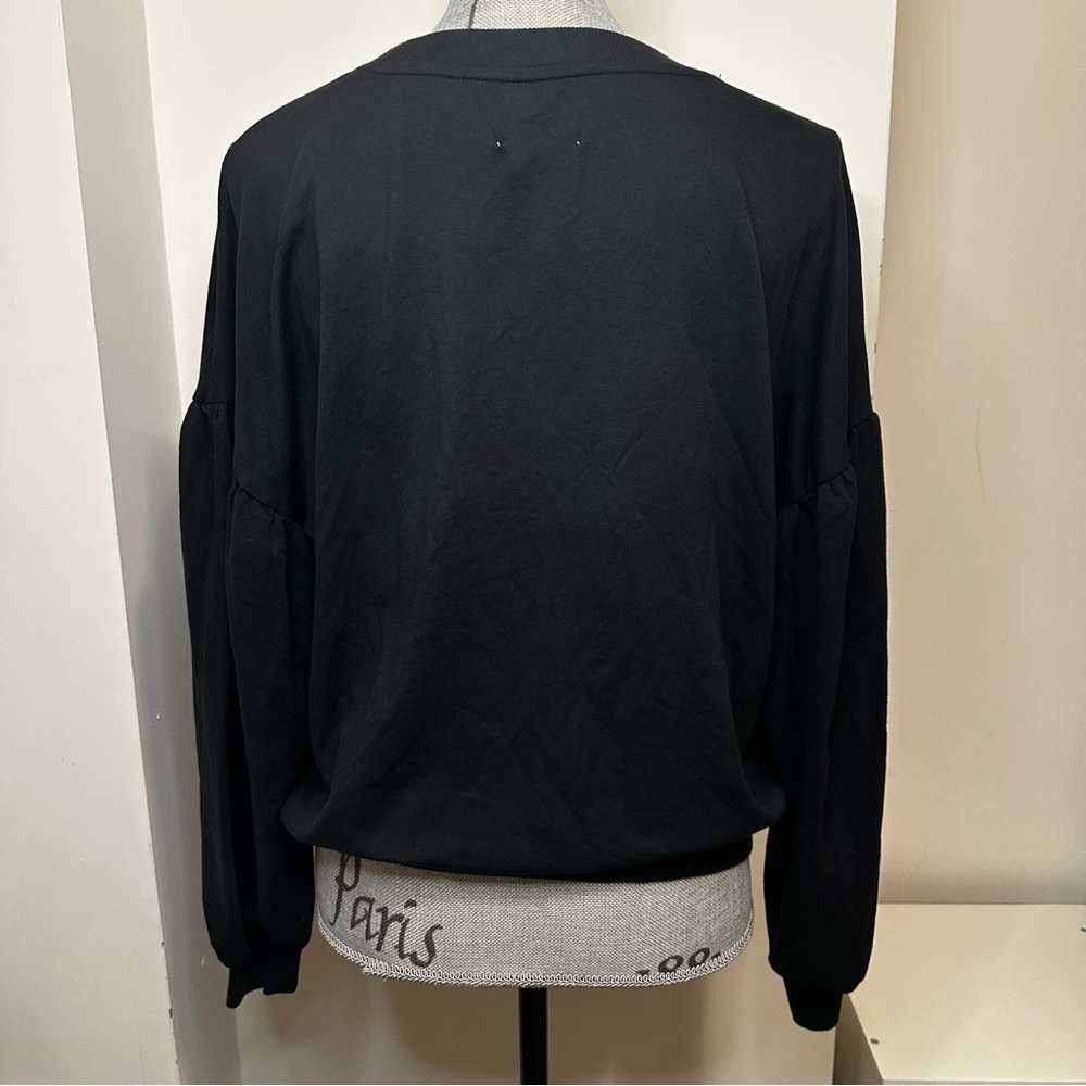 UGG Brook Balloon Sleeve Crewneck Sweater in Black BNWT S - Picture 6 of 11